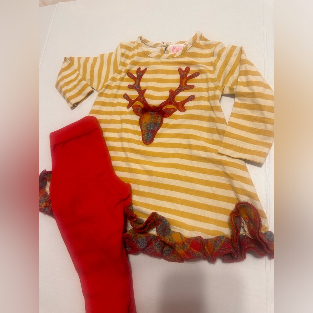 Ricrac & Ruffles Stripe Reindeer Set